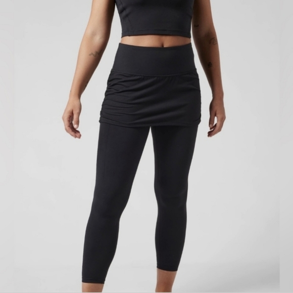 Athleta Pants - Athleta Elation 2 in 1 7/8 Tight Black Small
